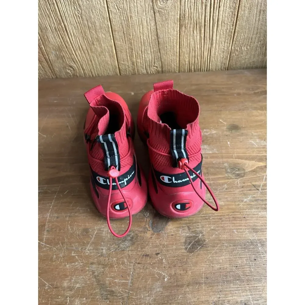 Champion Red Black Mid Top Sneakers Mens Size 12 Athletic Shoes Lace Up Running